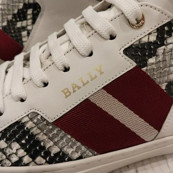 BALLY men's size 10 D white leather sneakers. - Picture 1 of 9